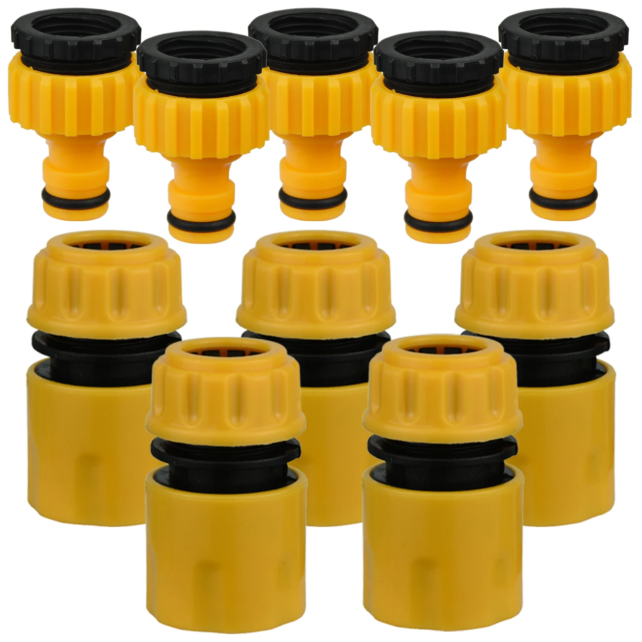 

KESLA 10pcs 3/4 &1/2 inch Graden Hose Tap Connector Threaded Faucet Adapter & Quick Connect fitting for 1/2 Hose Pipe Tubing