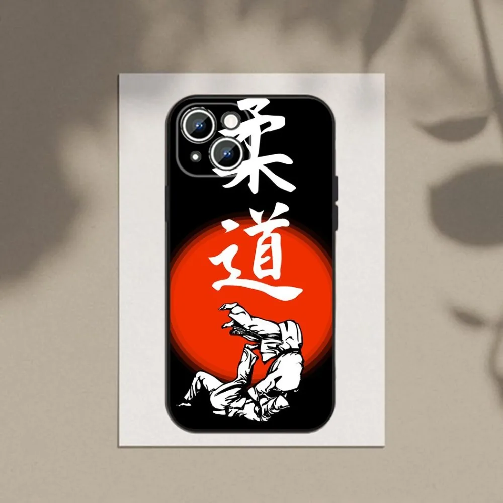 Japanese Martial Arts Judo Phone Case For Apple iPhone 15,14,13,12,11,XS,XR,X,8,7,Pro,Max,Plus,mini Silicone Black Cover