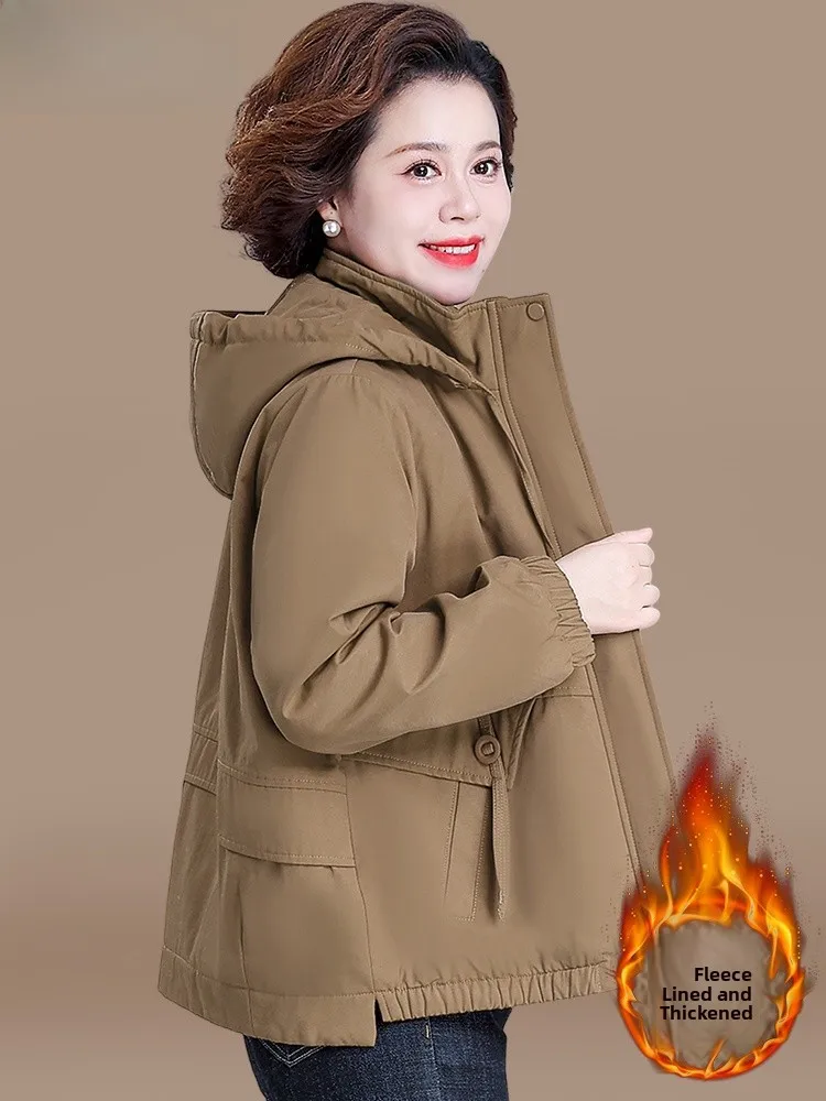 

Утепленная зимняя куртка для мам: повседневная хлопковая парка для женщин среднего и старшего возраста, осенне-зимнее пальто