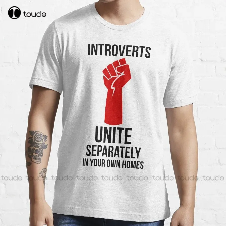 Introverts Unite Trending T-Shirt Dad Shirts For Men Custom Aldult Teen Unisex Digital Printing Tee Shirts Creative Funny Tee