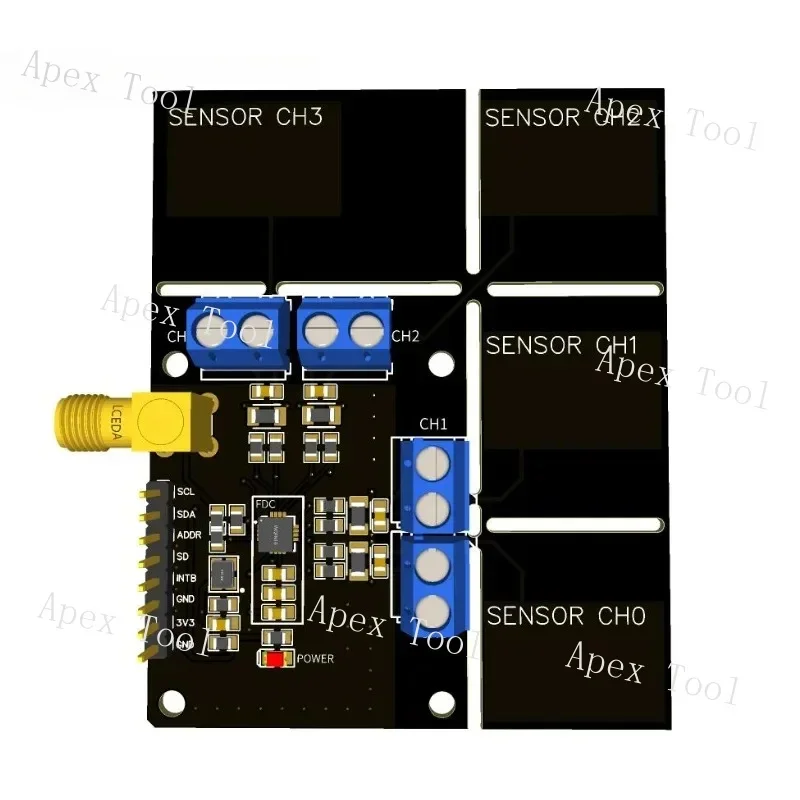 FDC2214 Module Capacitive Sensor Electronic Design Competition Gesture Recognition Paper Counting Liquid Level Measurement