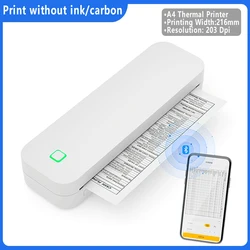 A4 Mini Portable Thermal Printer Wireless Bluetooth Printer For Mobile World PDF Picture Print Home Office USE with Android iOS