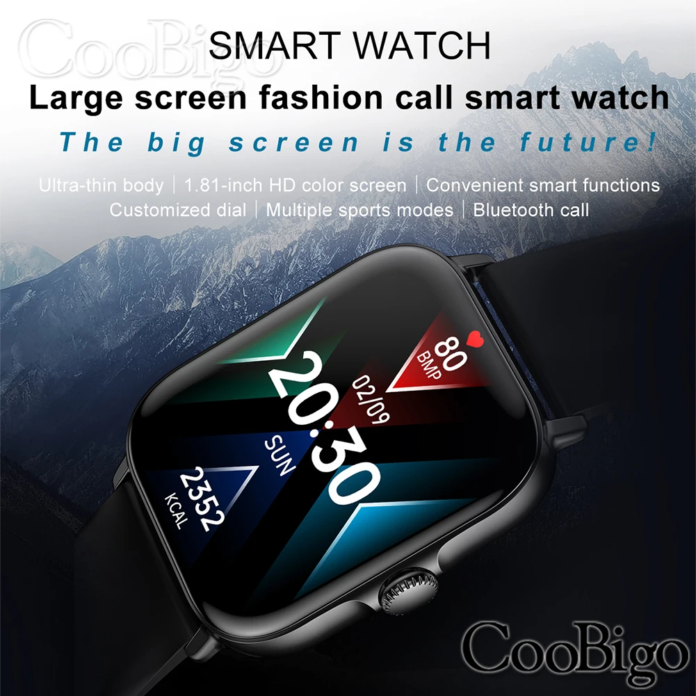 Smart Watch Smartwatch Wristband Fitness Tracker Sport Band Bracelet Free Shipping Waterproof IP67 5.1 Bluetooth Call 1.81Inch