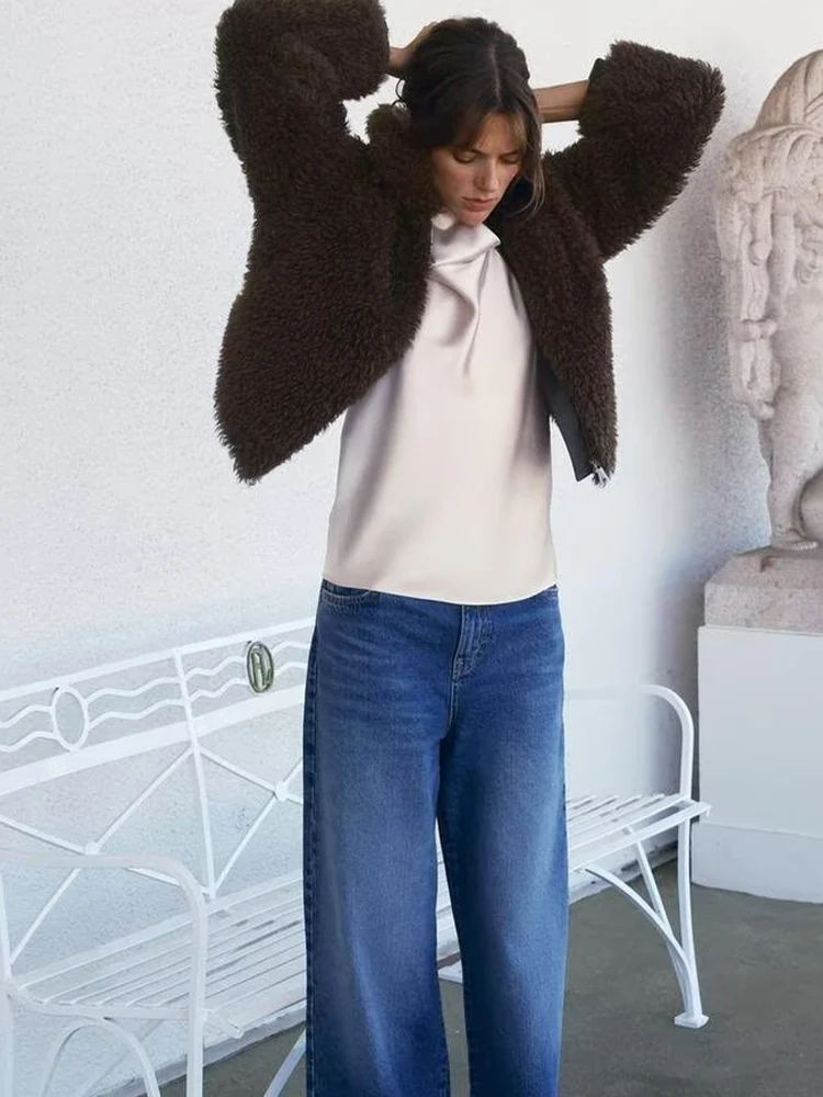 

European and American style 2025 winter new arrivals women's clothing fashionable loose versatile short fleece jacket