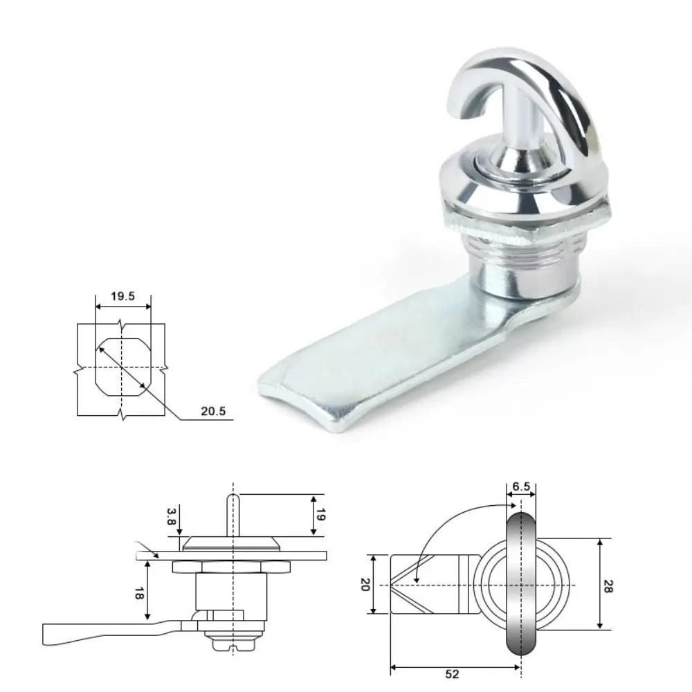 Stainless Steel Distribution Box Tool Lock Keyless Industrial Instrument Cabinet Lock Cylindrical Tongue Swivel Lock