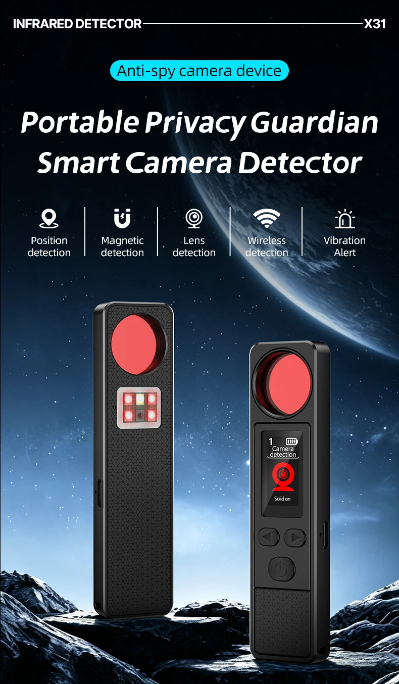Hidden Camera Signal Detector/WiFi Scanner Hidden Device Detector/Anti-Spy Camera Finder/GPS Tracker/Multiple Modes for Hotel