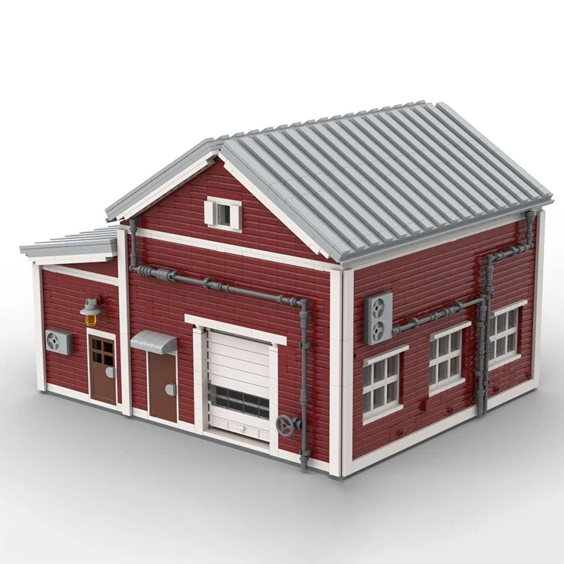 مدينة شارع عرض Moc قوالب بناء معالجة المأكولات البحرية مستودع التكنولوجيا وحدات كتل هدايا عيد الميلاد اللعب لتقوم بها بنفسك الجمعية #4