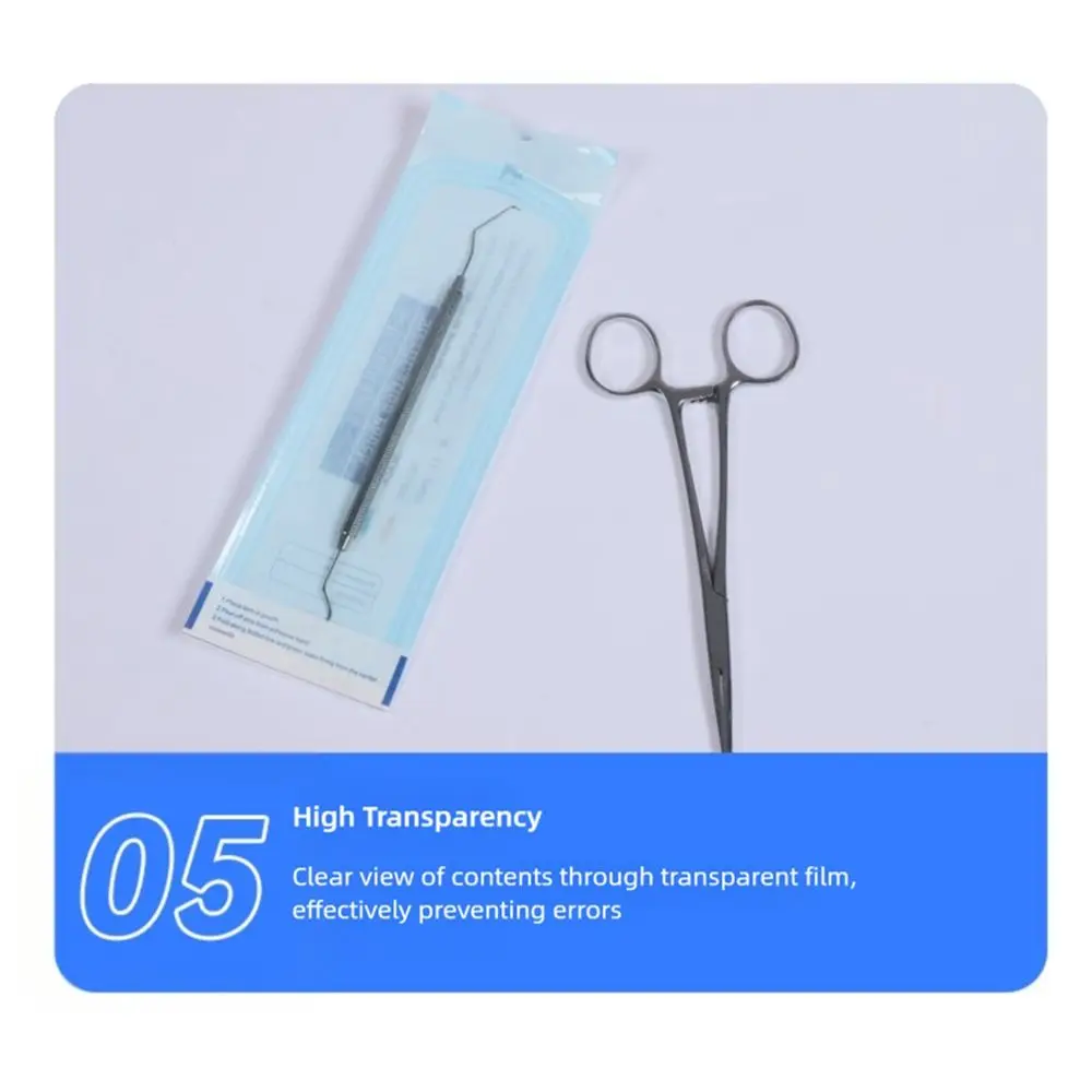 200pcs Disposable Self-sealing Bag Puncture Resistant Self-sealing Design Disinfection Pouch Multi-size Storage Bag Oral Cavity