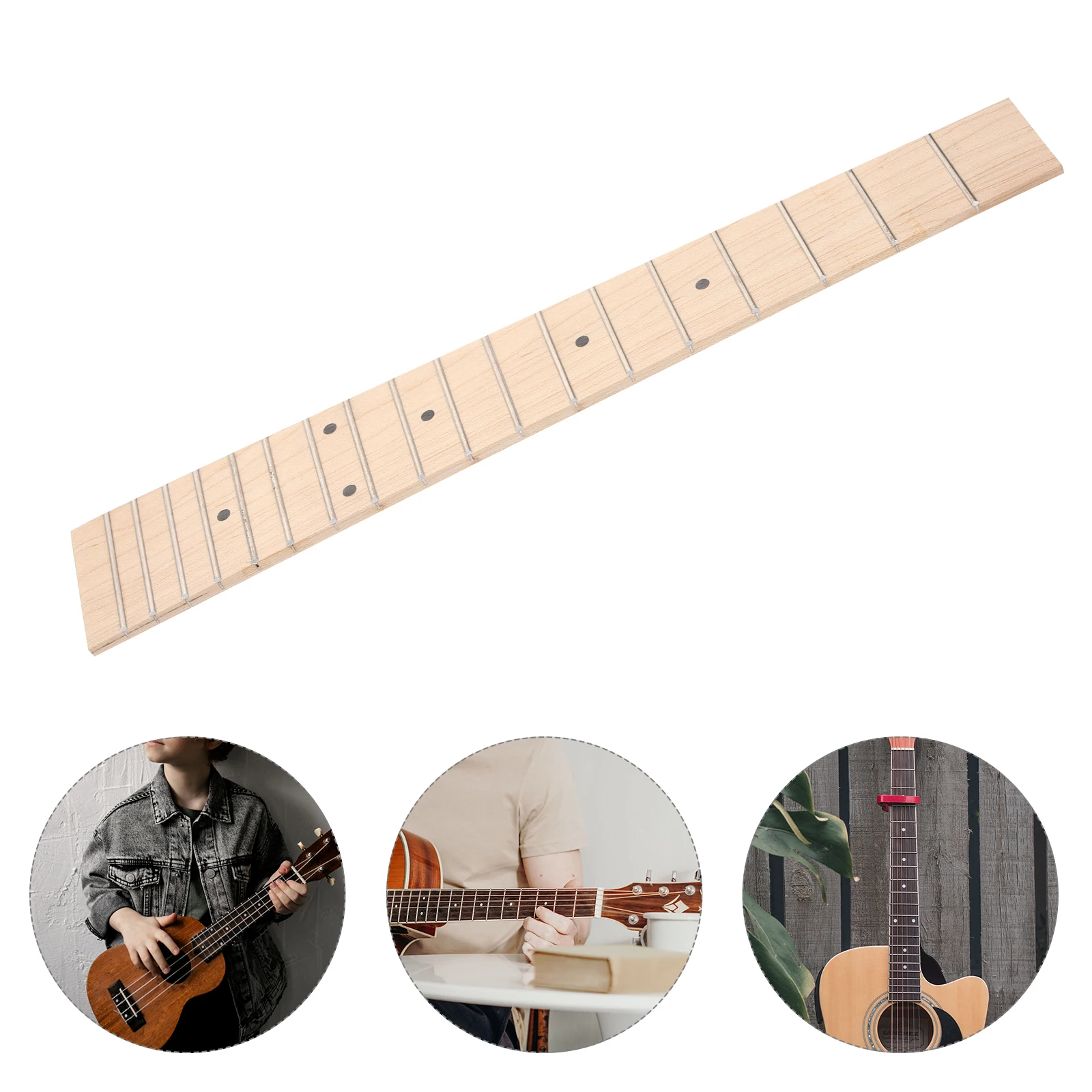 

Wooden Ukulele Guitar Fingerboard Durable High-Grade Replacement Part Simple Design Ukulele Supply Guitar Accessory