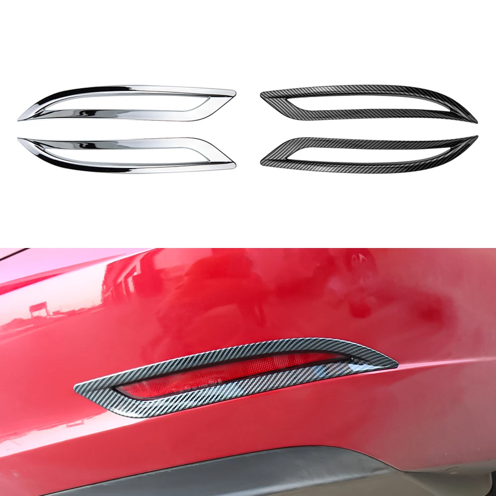 

For Tesla Model 3 Model3 2017 2018 2019 2020 2021 2022 Rear Fog Light Lamp Frame Back Foglight Sticker Cover Trim Accessories
