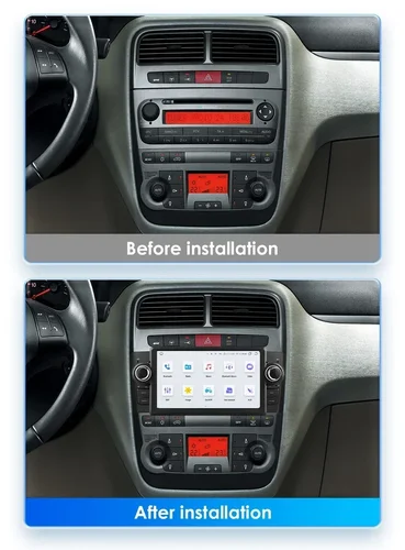 Imagen 2 del producto Carplay Android 12 Radio de coche para FIAT Grande Punto Linea 2007-2012 reproductor de vídeo Multimedia navegación estéreo GPS Octa Core 7862