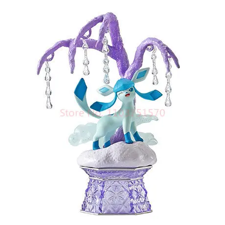 Genuine Re-Ment Pokemon Figures Diamond Ice Crystal Series Eevee Blind Box Miniature Scene Toy Ornament Collection Birthday Gift