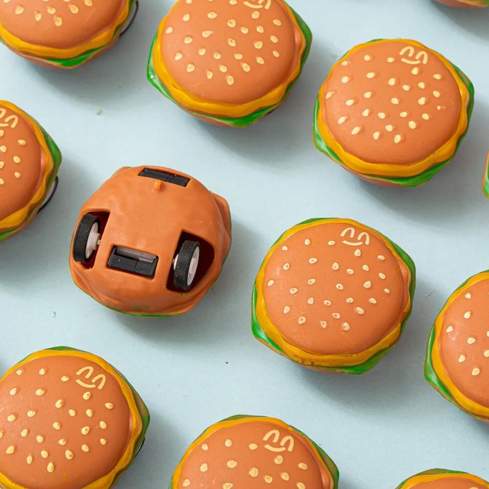 รถของเล่นมินิเบอร์เกอร์แบบดึงกลับสำหรับเด็ก ของเล่นบทบาทสมมติสร้างสรรค์ธีมอาหาร ของขวัญสำหรับเด็กวัยหัดเดินและเด็กเล็ก 124