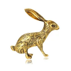 Vintage Metal Alloy Rabbit Brooches for Women Unisex Retro Bunny Animal Office Casual Brooch Pins Gifts Funny Party Jewelry