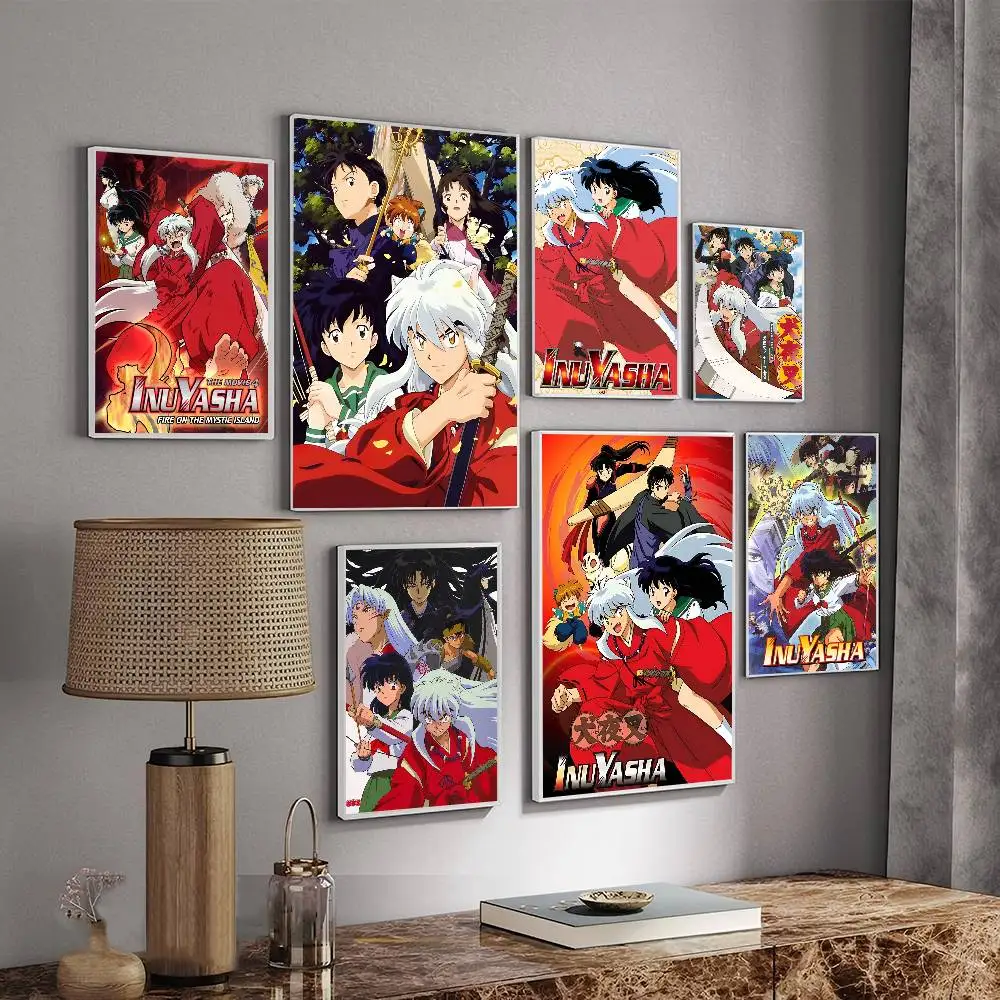 Anime I-Inuyasha Vintage Posters Sticky Retro Kraft Paper Sticker DIY Room Bar Cafe Kawaii Room Decor