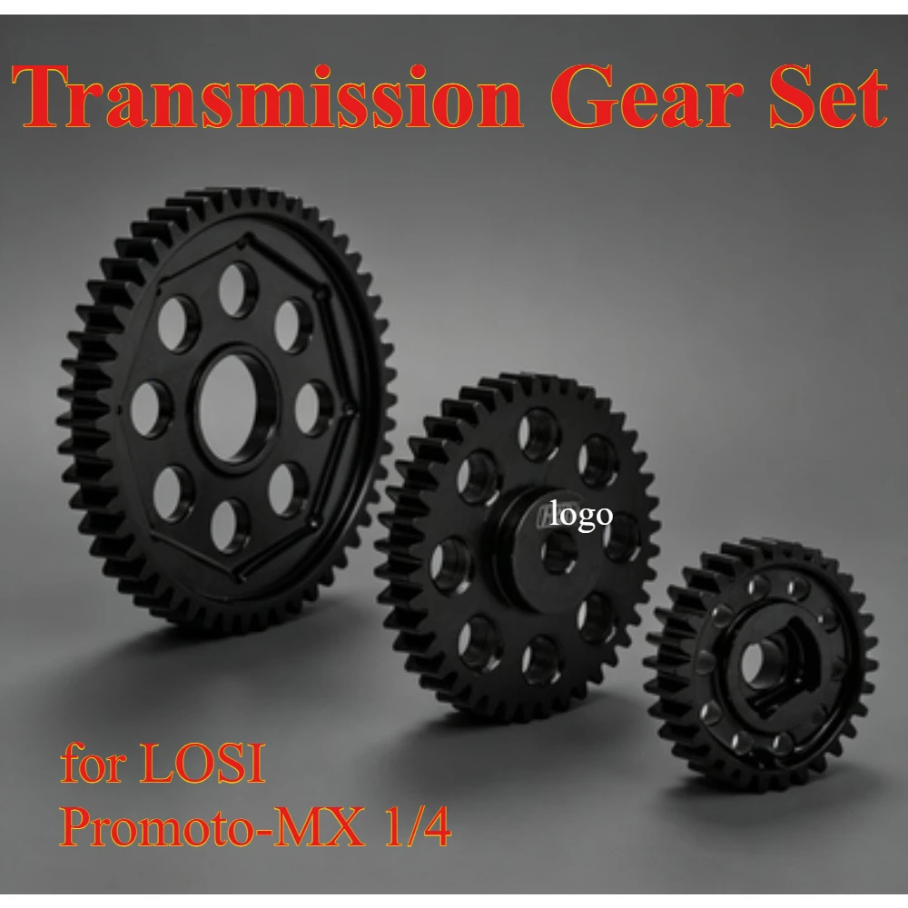 RC Motorcycle Upgrade Parts Medium Carbon Steel Transmission Gear Set for LOSI Promoto-MX 1/4 custom size Repair Accessories