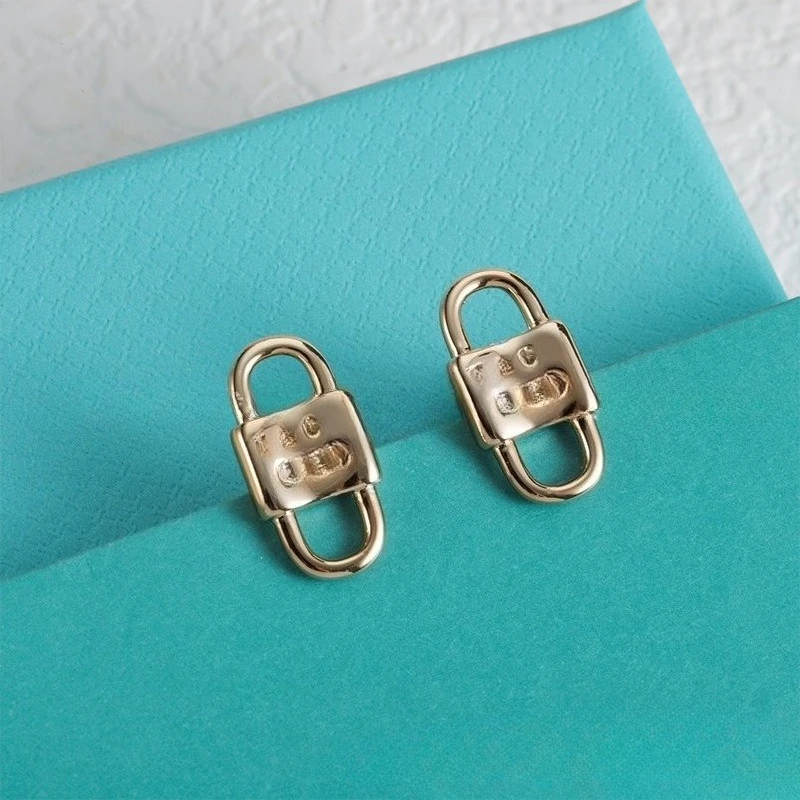 رسالة مزدوجة مشبك قفل رئيس قلادة سوار سلسلة سميكة التجارة الخارجية الكلاسيكية أقراط بسيطة