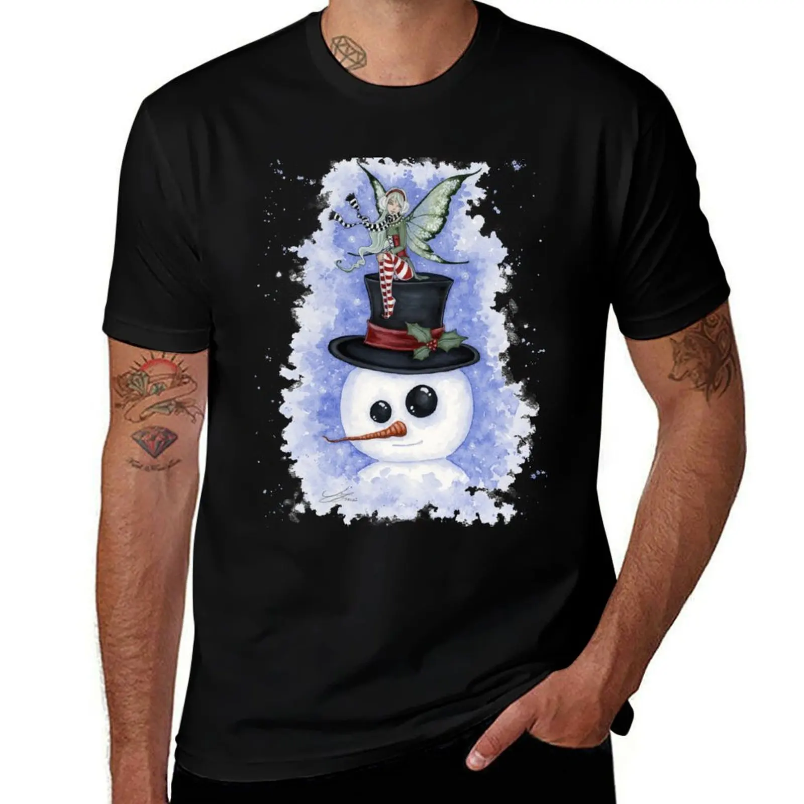 Frosty Friends T-Shirt Breathable Workout Short Sleeve Top T-Shirt