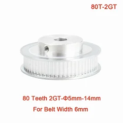 80 Teeth 2M 2GT synchronous Pulley  5/6/6.35/8/10/12/14mm for width 6mm GT Timing Belt GT2 pulley Belt 80Teeth BF type Voron 2.4