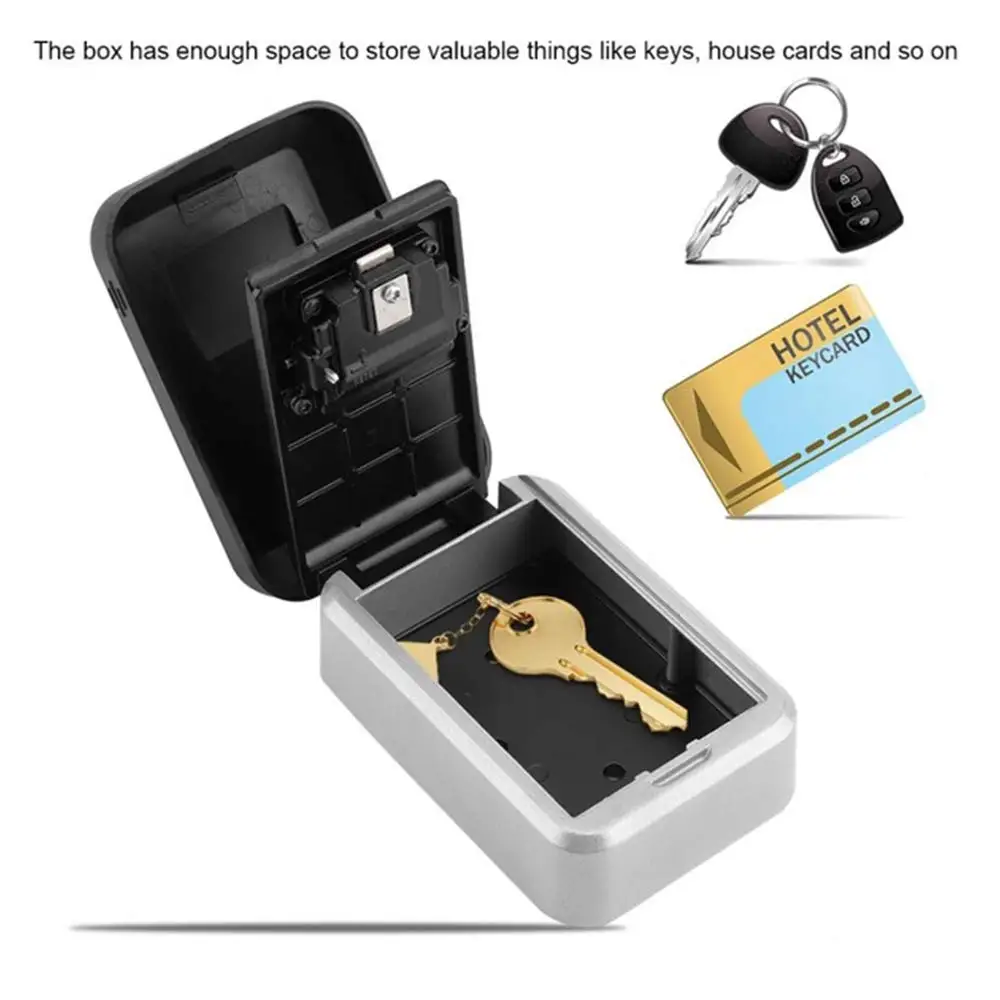 Outdoor Rustproof Waterproof Wall Mounted Key Safe Box 4 Digit Combination Password Key Holder Safe Key Box Security Storage
