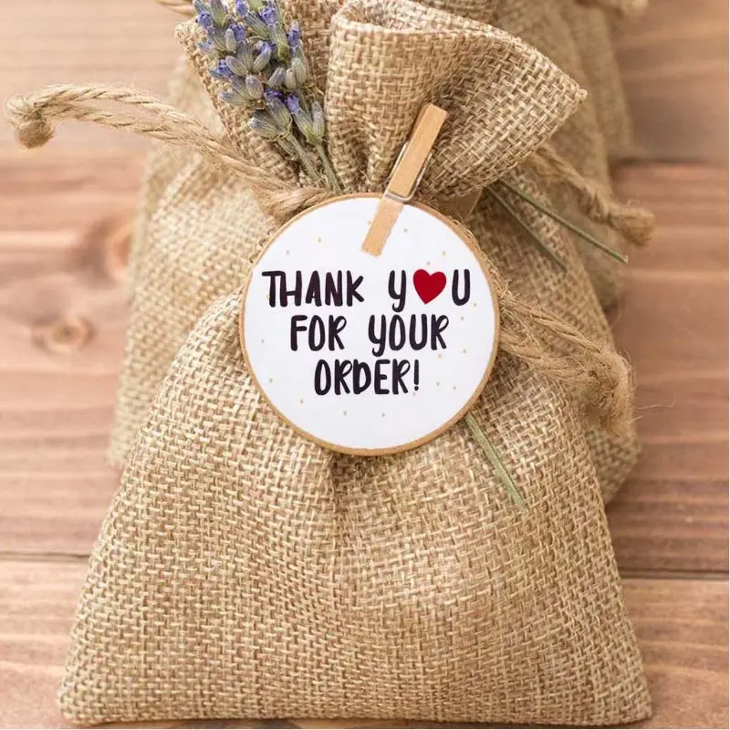 Cái/Cuộn Tròn Cảm Ơn Bạn Đã Đặt Hàng Trái Tim Miếng Dán Handmade Cói Nhãn Trang Sức Giọt