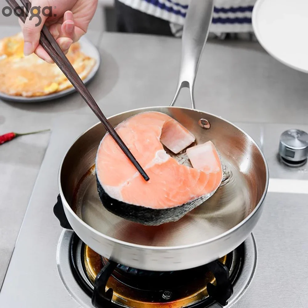 Uncoated Kitchen Cookware Gas Stove Pans Frying Pan Non Stick Pan Fried Steak Induction Cooker Wok Cooking Pot Non Stick Wok Pan