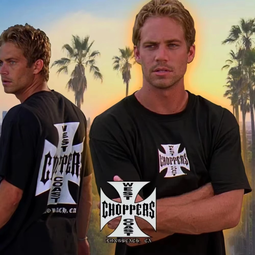 

New Summer Trend Brand: West Coast Helicopter Cross-frame Printed Cotton Short-sleeved T-shirts for Men and Women