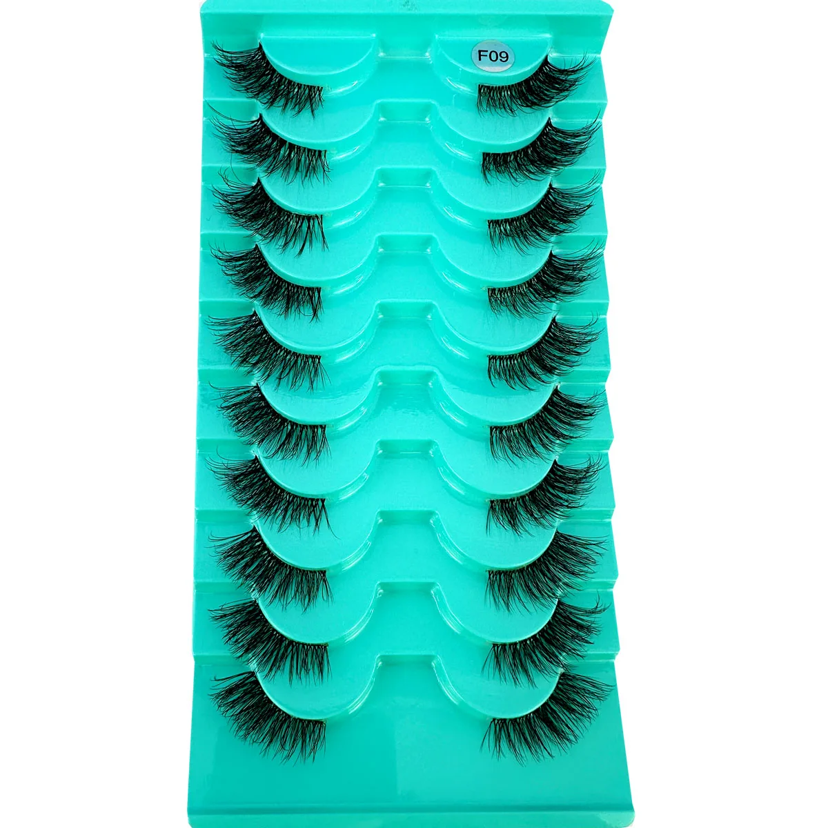 10pairsFluffy Half eye Mink Eyelashes Clear Band Eye Lashes Crisscross Transparent Band False Eyelashes Handmade Dramatic Lashes