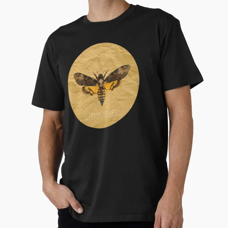 

Silence of the Moth Horror movie Silence of the Lambs serial killer Scary halloween gift t shirt for men large size tops S-6XL