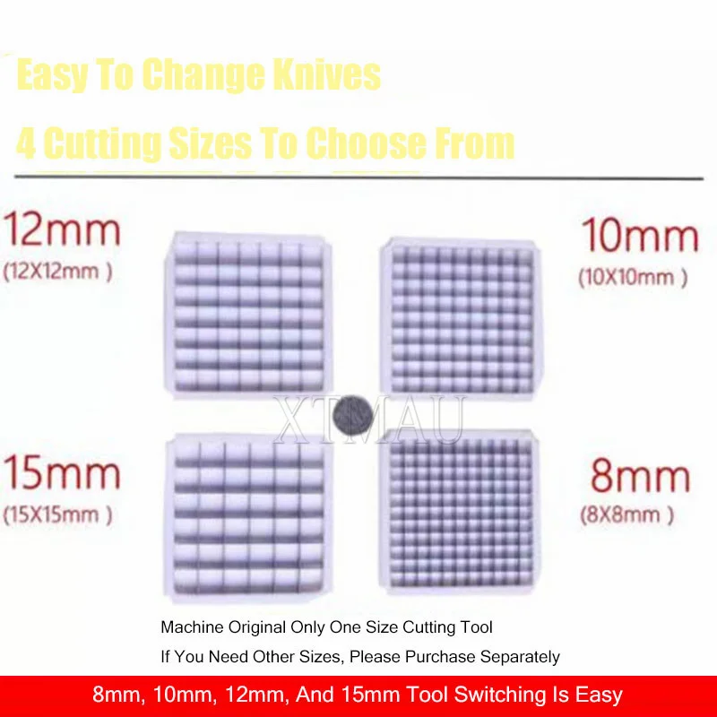 آلة قطع شرائط البطاطس والجزر الكهربائية 8 مم 15 مم قاطع القلي الفرنسي من الفولاذ المقاوم للصدأ