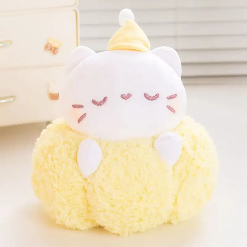 23 cm Simulation nuage chat poupée en peluche jouet à la main poupée dessin animé mignon oreiller coussin décoration de la maison cadeau d'anniversaire pour enfants