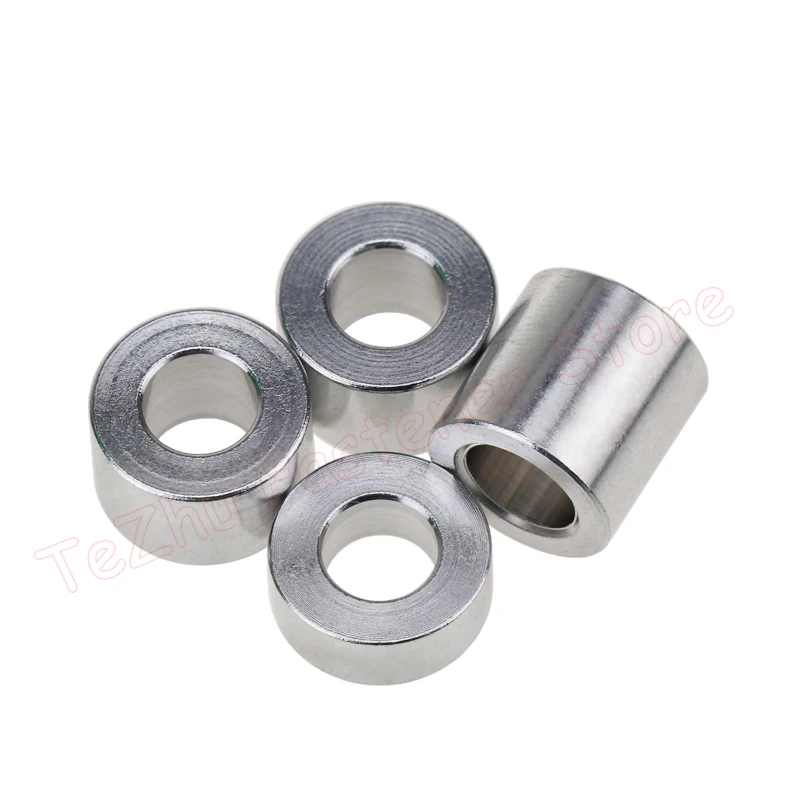 M10 Aluminum Bushing Washer Spacer Unthreaded Round Hollow Standoff Gasket Sleeve Length 1.5 2 2.5 3 4 5 6 8 10 12 15 20 25 30mm