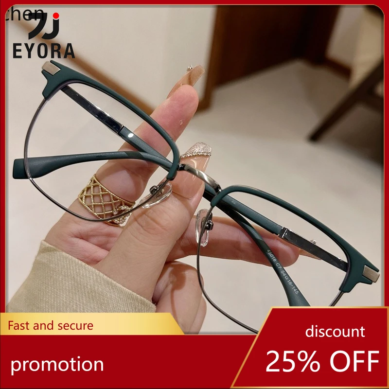 

YFY Women's Eyebrow-Shaped Reading Glasses Metal Anti-Blue Light Photochromic Glasses Optical Lenses
