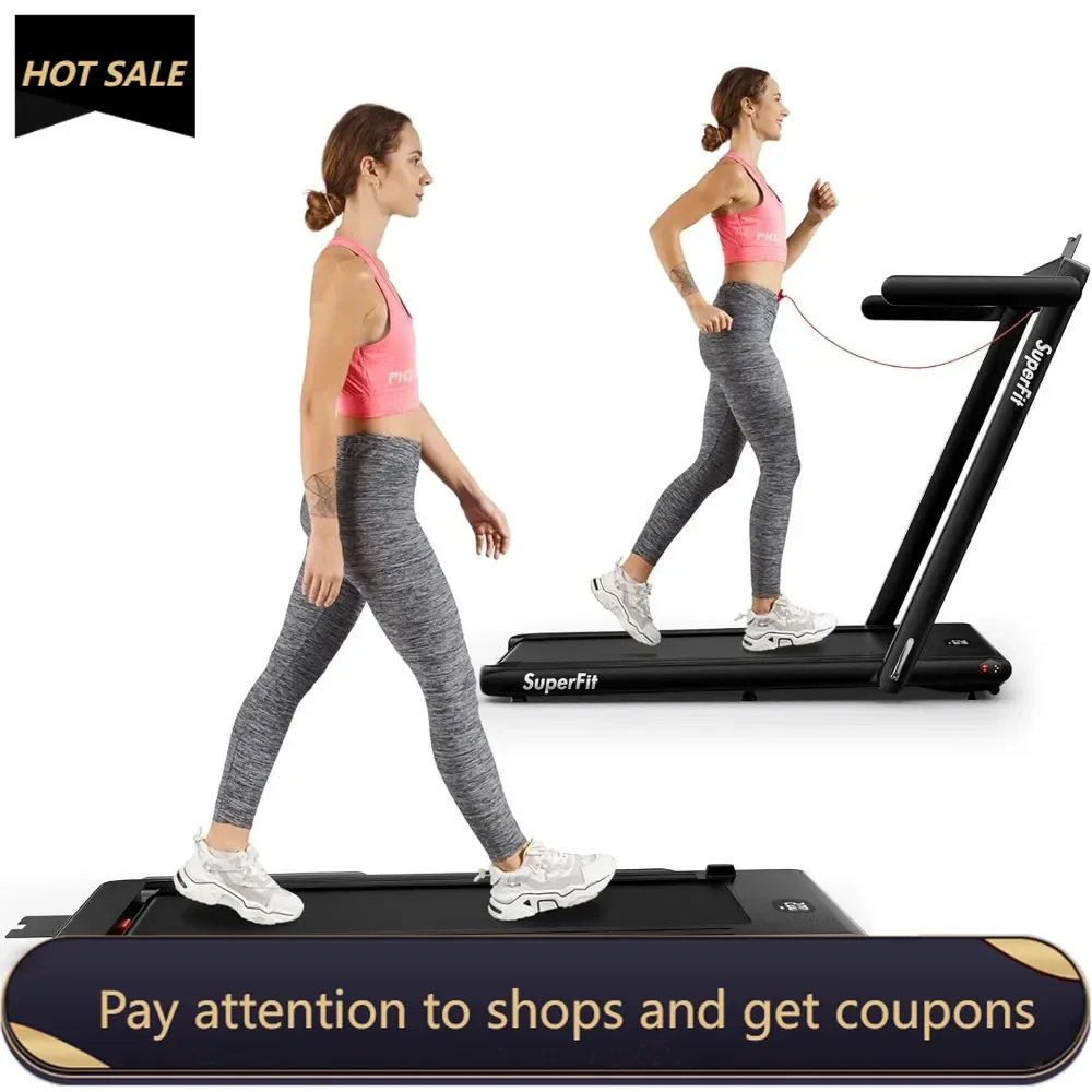 

2 in 1 Folding Treadmill, 2.25HP Superfit Under Desk Electric Treadmill, Installation-Free with Remote Control, APP Control