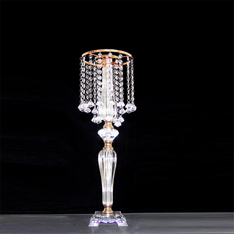 Crystal Vase Flowers Stand  Candlestick Centerpieces Road Lead Candelabra Centerpieces Wedding porps Christmas deco