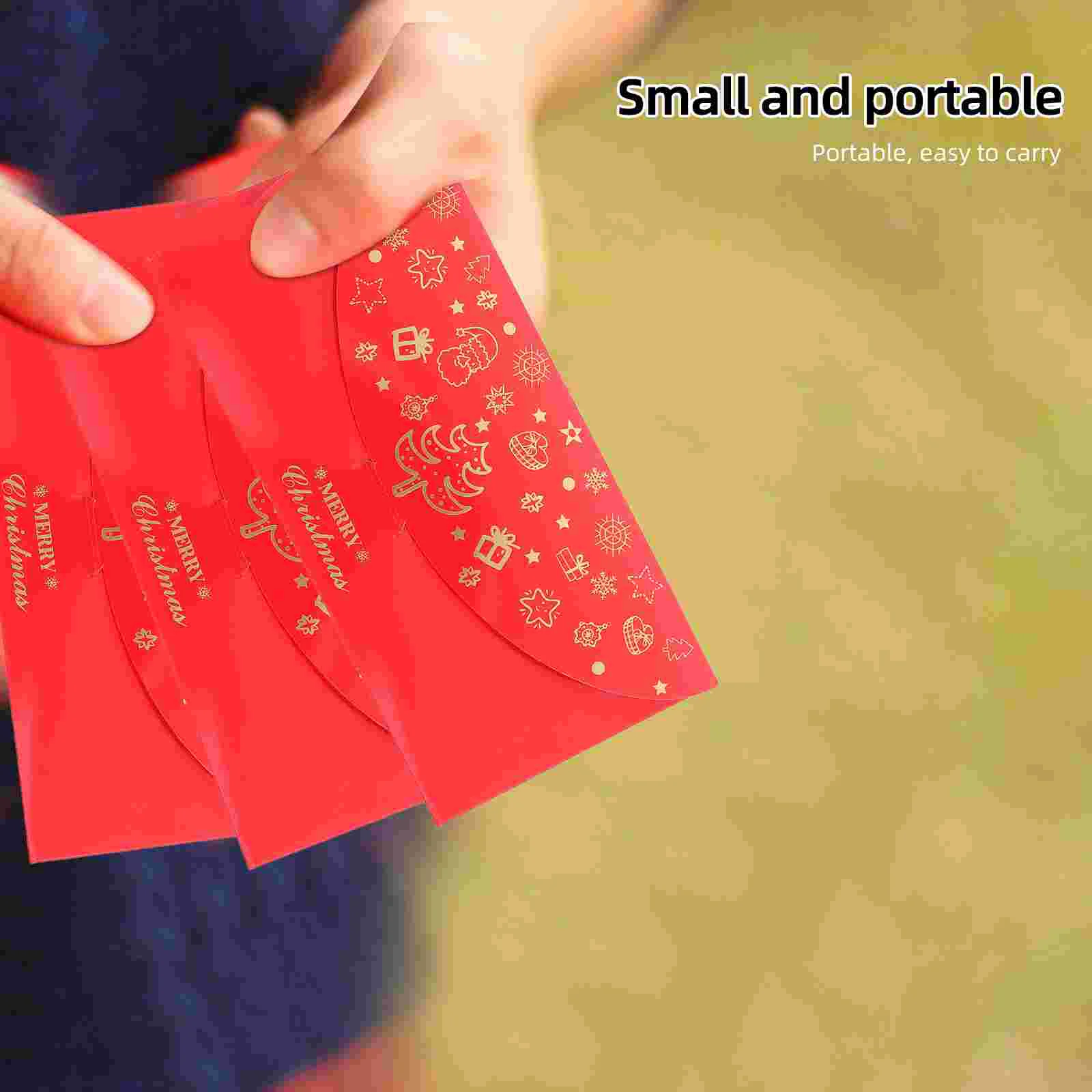 5 Pcs Gold Foil Red Envelope Christmas Decoration Envelopes Traditional New Year Paper Money Lucky