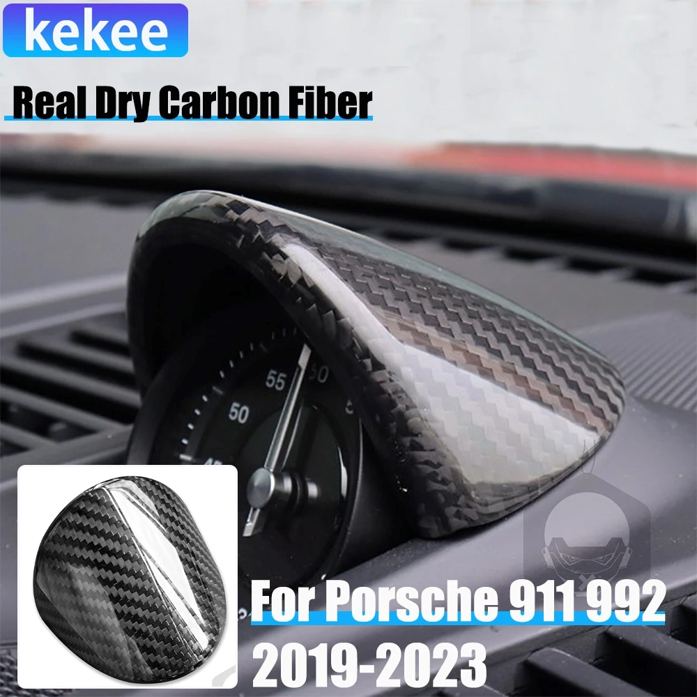

Настоящие сухие автомобильные аксессуары из углеродного волокна, центральная приборная панель, крышка секундомера, накладка для Porsche 911 992 2019 2020 2021 2022 2023
