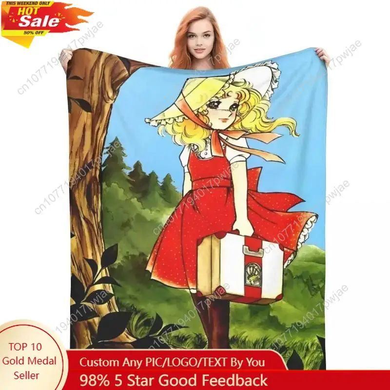 

Candy Candy Anime Manga Knitted Blanket Flannel Throw Blankets Summer Air Conditioning Personalised Lightweight Bedsprea