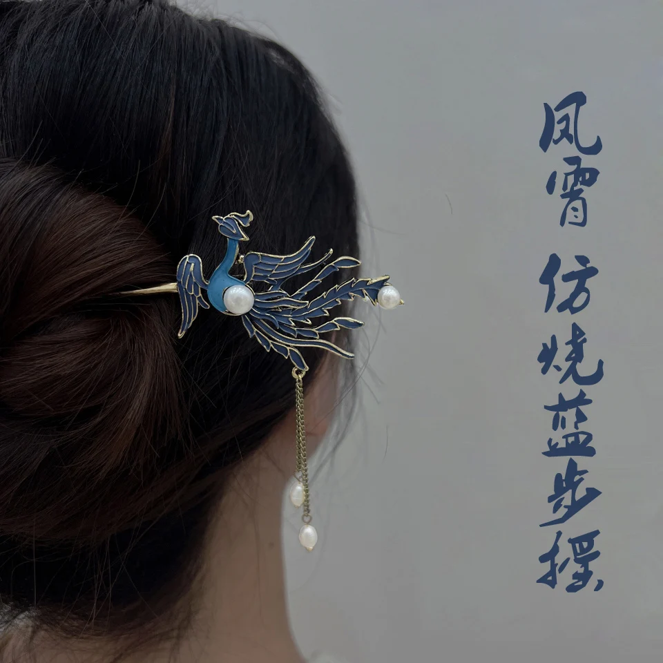 Muylinda Cloisonne Hairpin Hand-painted Enamel Chinese Style Hairpins Hair Fashion Accessories Ladies Retro Headdress