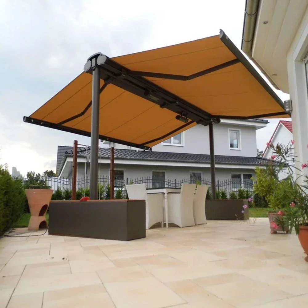 

Full Cassette Awning Motorized Aluminum Folding Awning Retractable Car Awning for Terrace Cover Roof Top Tent
