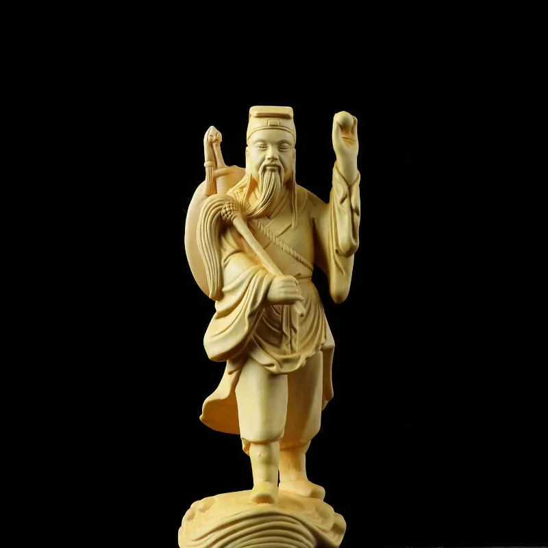 Hand-Carved Boxwood Eight Immortals Statue - 6.1x2.6x2.2