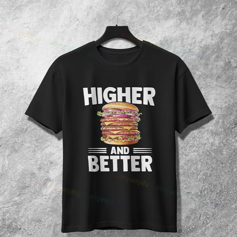 Lustiges Unisex-Grafik-T-Shirt „I Just Really Like Cheeseburgers“, 100 % Baumwolle, kurzärmelig, lässiges Streetwear-T-Shirt im Humor-Stil