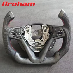 Customize Pilot Matt Carbon Fiber Steering Wheel  For Hyundai Veloster OEM 561102V680RY 2012 2013 2014 2015 2016 2017