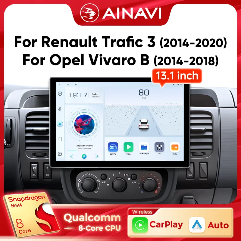 Ainavi 13,1 Zoll Für Renault Trafic 3 Opel Vivaro 2014 2015 2017 2018 Autoradio Carplay Android Auto Multimedia Player 2K 4G