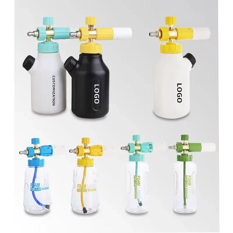 Stainless Steel Foam Cannon Plastic Water Hose Car Washer Automotive Green Bottle Cap Snow Lance Clear