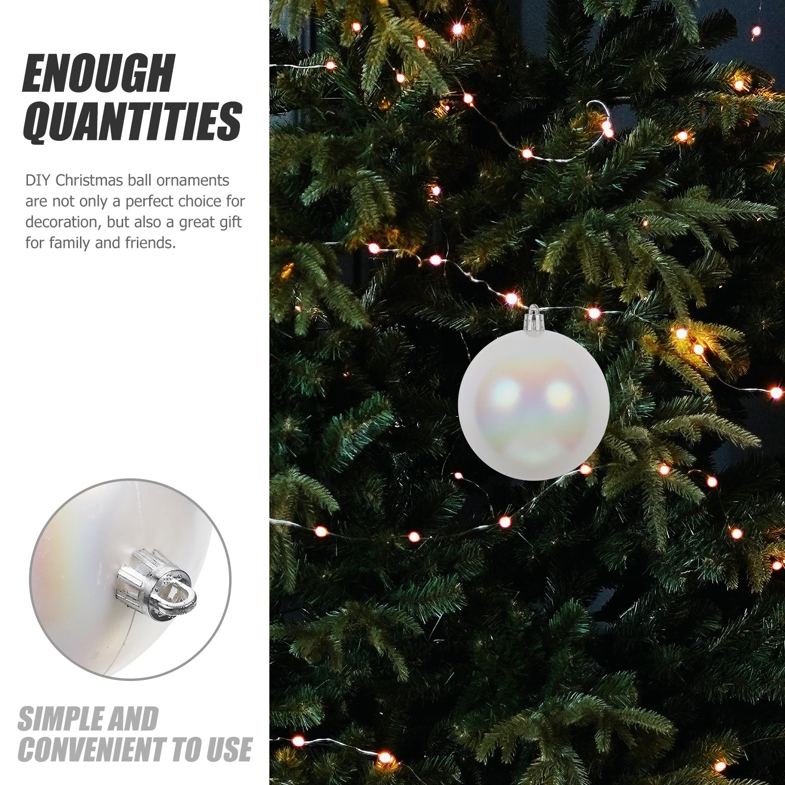 

6pcs Decoration Shatterproof Shiny Iridescent Xmas Hanging Balls Ornament for Tree Party Wedding Home Garden