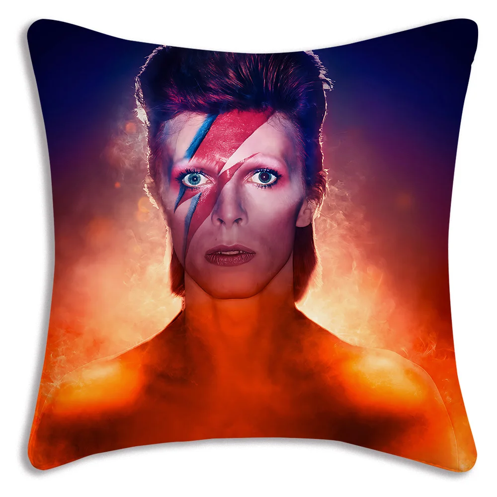 Singer David Bowies Pillow Covers Cartoon Sofa Decorative Home Double-sided Printing Short Plush Cute Cushion Cover