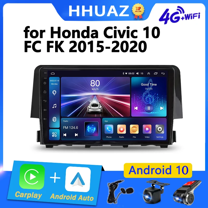 

Android Din Car Auto Multimedia for Honda Civic 10 FC FK 2015 - 2020 Radio Automotive Player GPS Navigation Wireless Carplay DSP