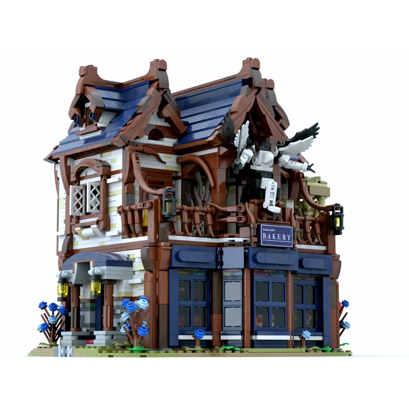 Exquisitos nuevos bloques de construcción MOC, modelos arquitectónicos medievales, tecnología de panadería fantasma, juguetes modulares para niños, regalos, conjunto DIY