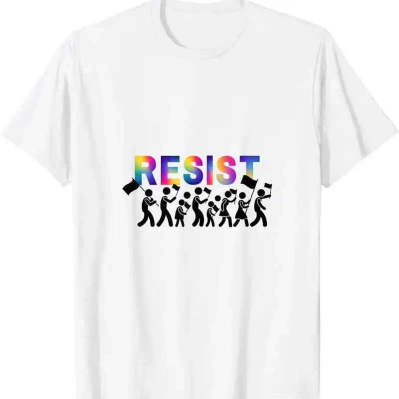 RESIST Resistance Rainbow March Hands Off Protest T Shirt